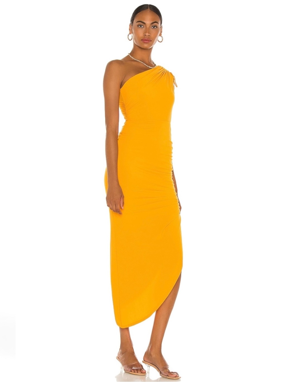 NWT Significant Other Cindy Dress Marigold One Shoulder Cutout Dress US 6 - Picture 2 of 13